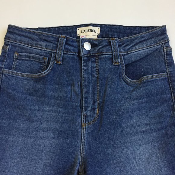 NWT L'AGENCE Light Vintage Wash MARGOT Logo Hardware High Waist Skinny Jeans - Picture 4 of 11